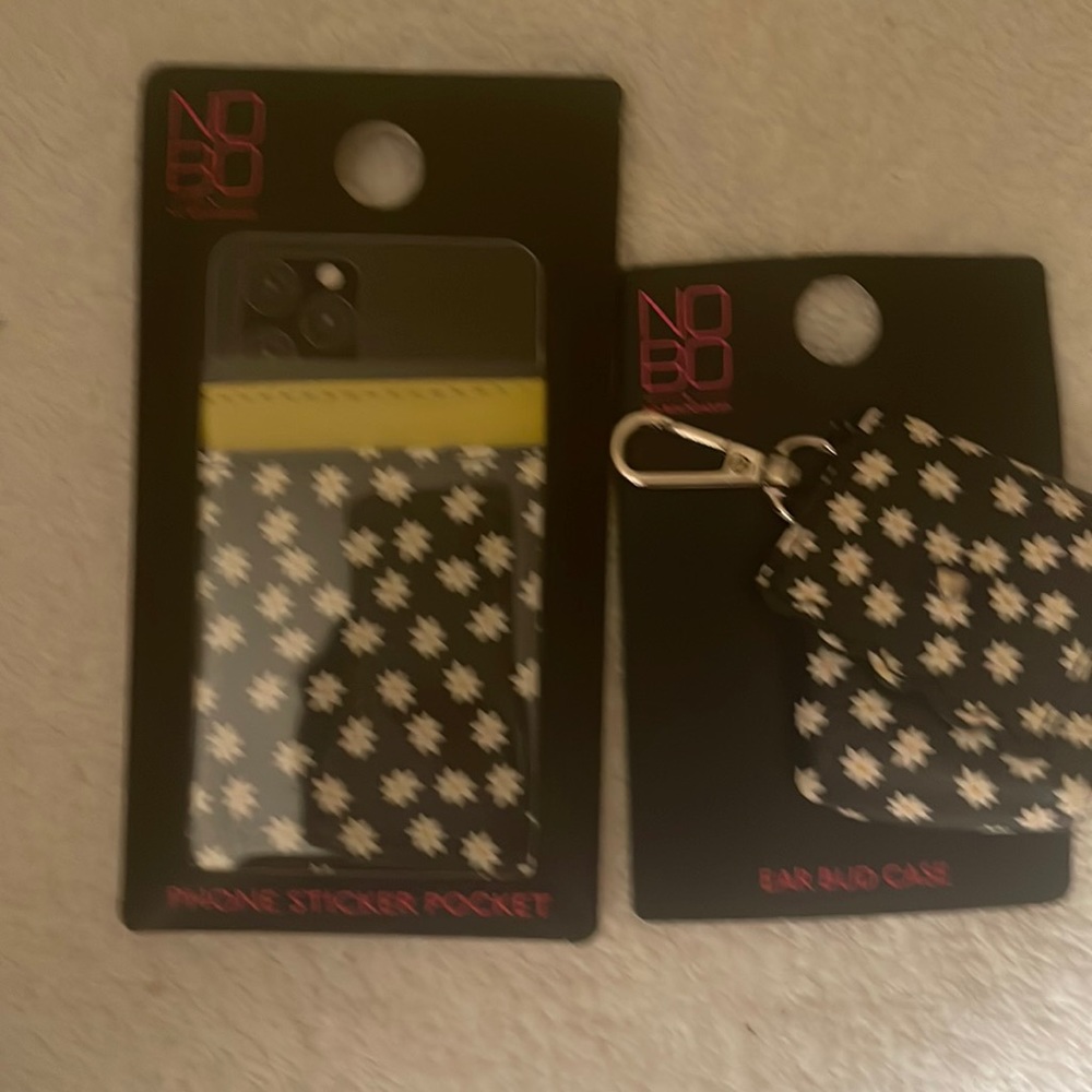 Phone sticker pocket and ear bud case